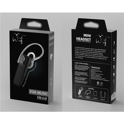 In Ear Mono Bluetooth Earpieces with Microphone and Music 618M in Black, photo 7 of 7