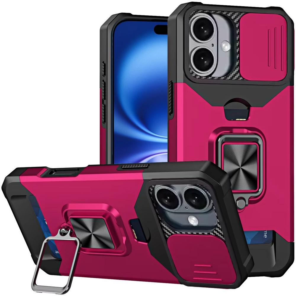 For iPhone 17 Premium Quality Complete Magnetic Metal Ring Stand Camera Protection Hybrid Case Cover, photo 3 of 4