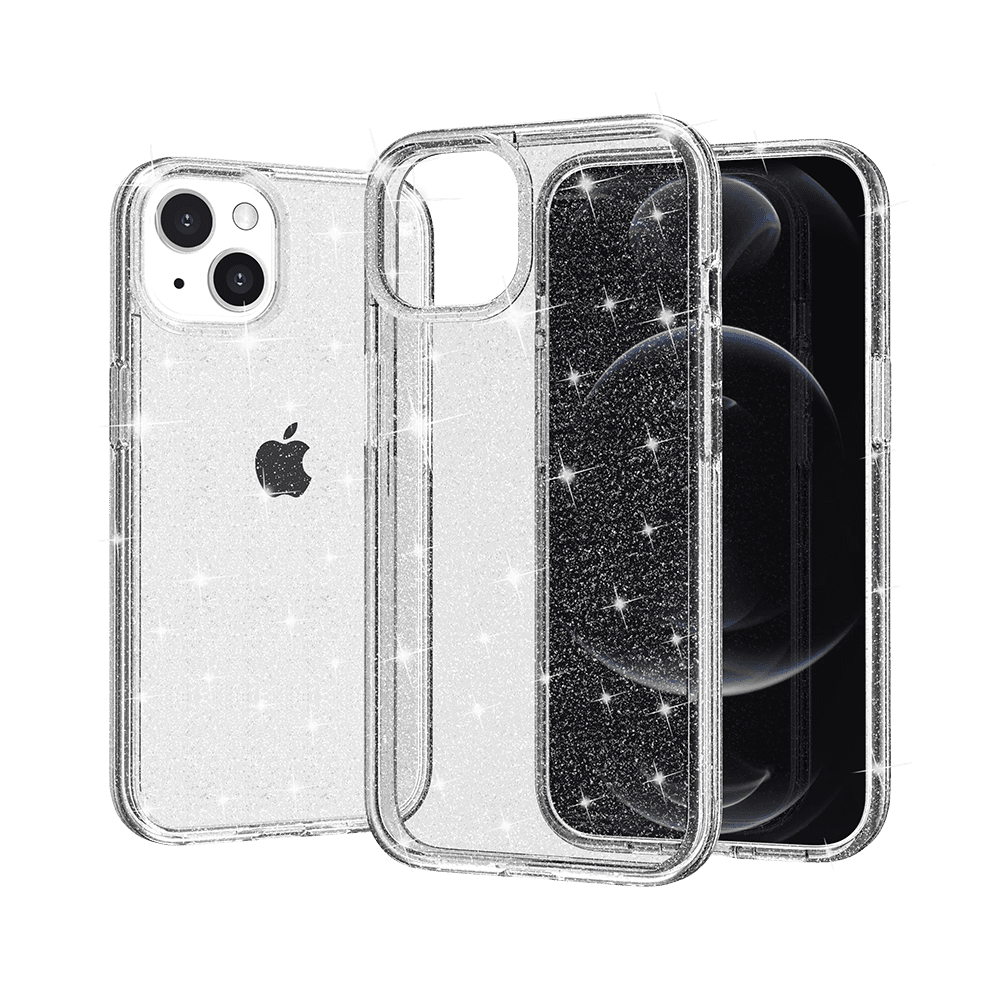 iPhone 15 Plus Glitter Ultra Thick 3mm Transparent Hybrid Case Cover