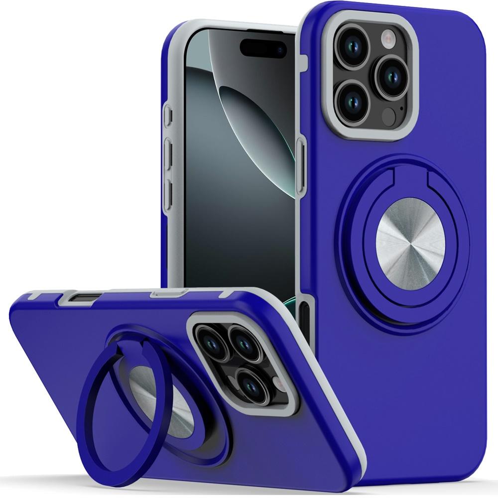 iPhone 16 Pro 6.3" Metal CD Pattern Hybrid Case | Matte Finish with 360° Rotational Ring & Car Mount Compatibility, photo 3 of 6