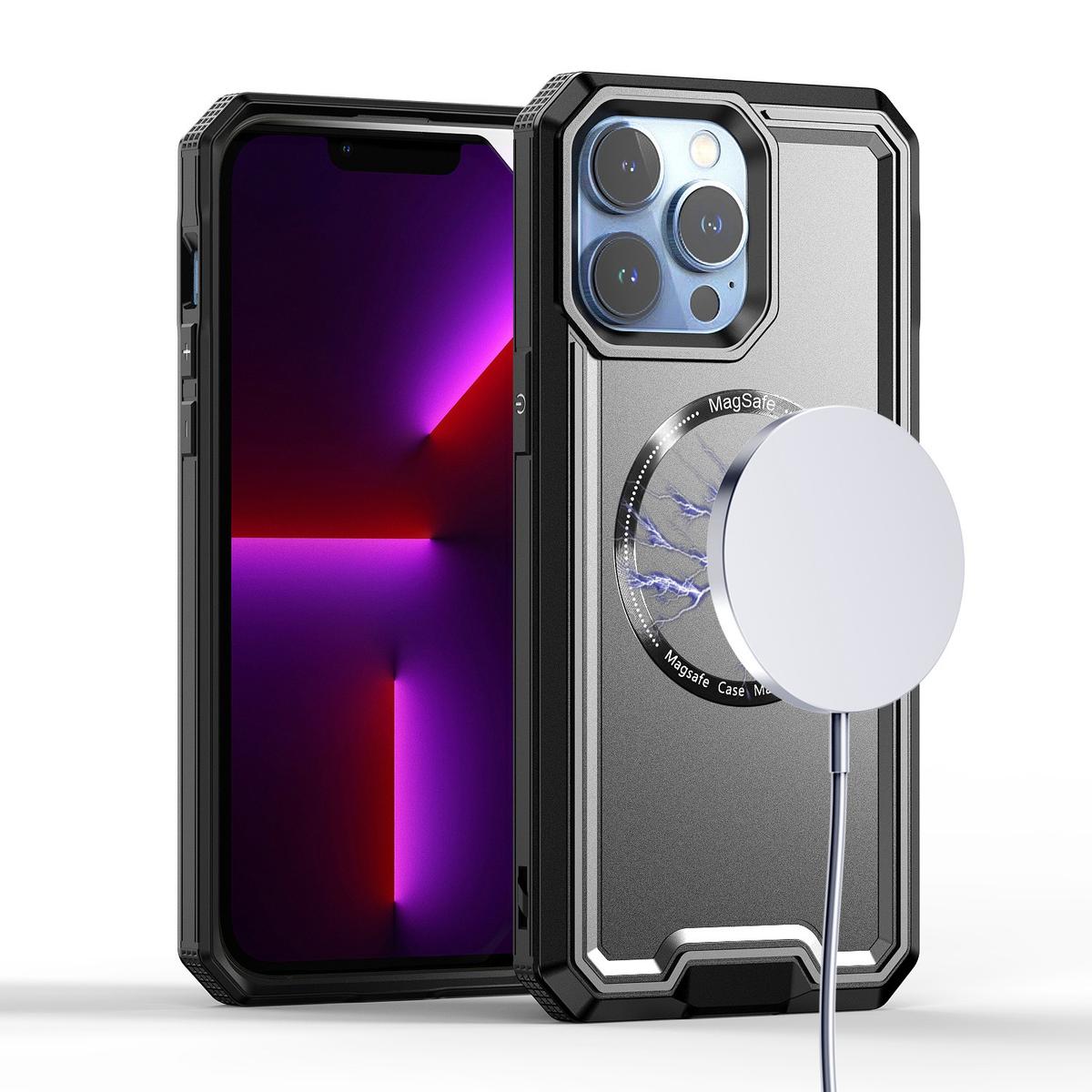 iPhone 15 Rank [Magnetic Circle] Tough Strong Modern Fused Hybrid - Black