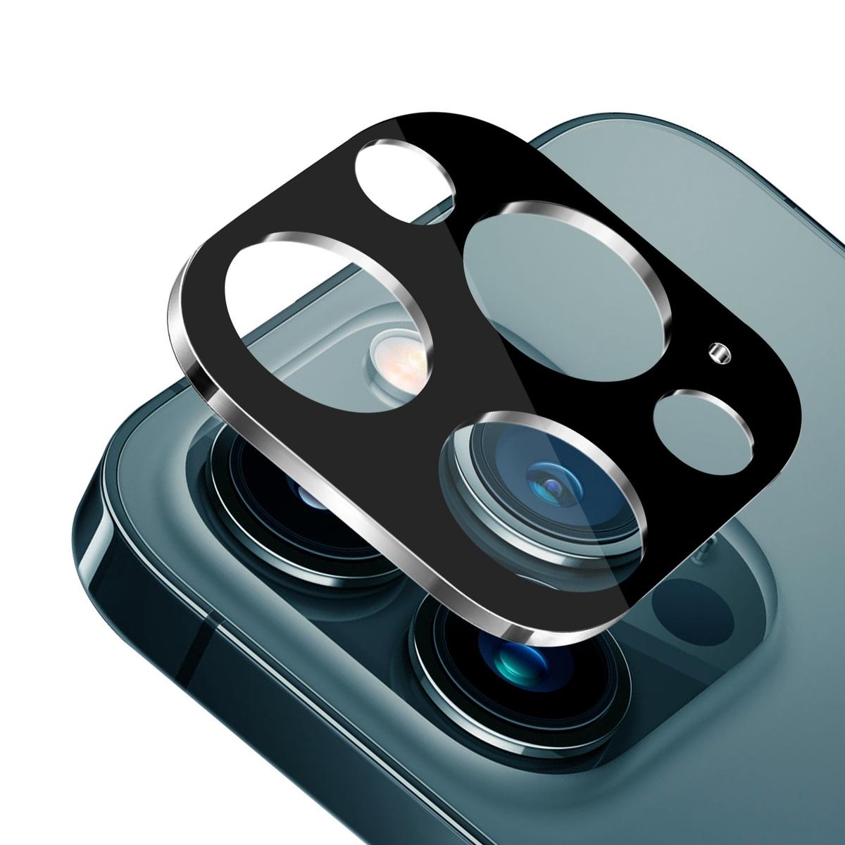 iPhone 12 Pro Max 6.7 Camera Lens Colored Edge Tempered Glass Protector - Black, photo 2 of 2