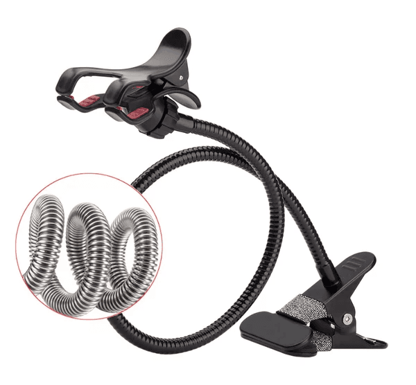 Flexible Gooseneck Phone Holder with Clamp, 29.5 in, Black