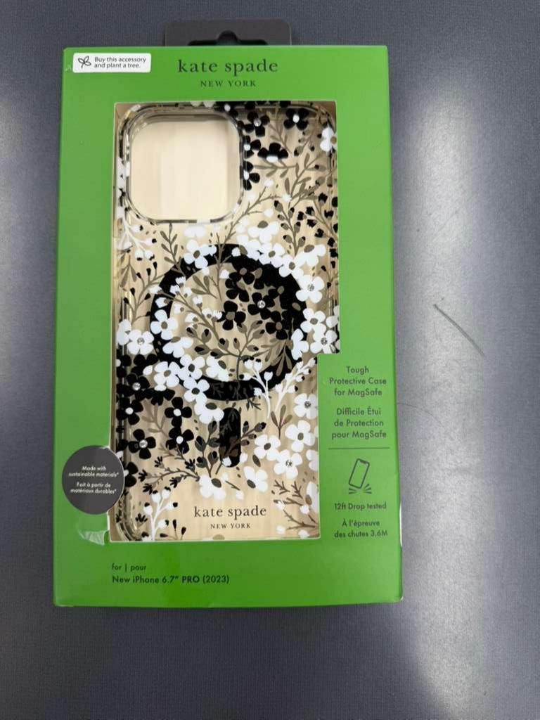 Kate Spade Floral MagSafe Case for iPhone 15 Pro Max – Clear | Brand New