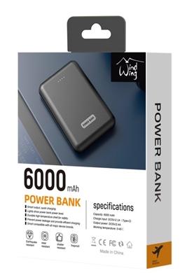 6000mAh Portable Mobile Power Bank with Power Level indicator in Black, photo 3 of 3