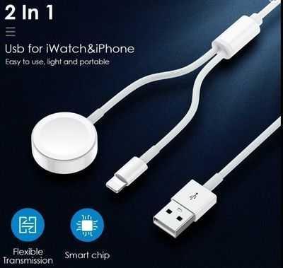For Apple iWatch 2IN1 Magnetic Charging Cable (1M) (USB)
