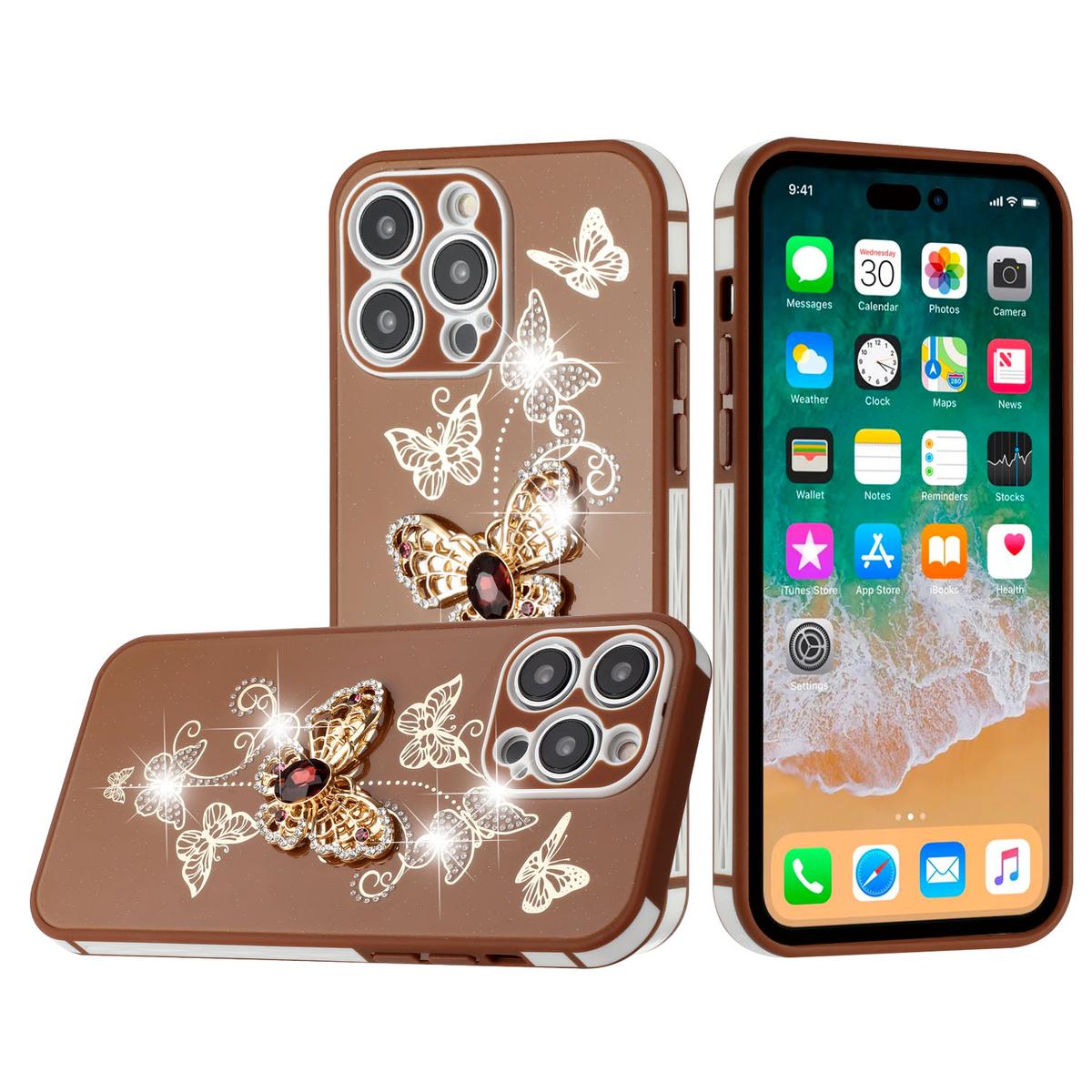 Apple iPhone 14 PRO 6.1" SPLENDID Glitter Butterfly Soft TPU Case Cover – Stylish & Flexible, photo 5 of 10