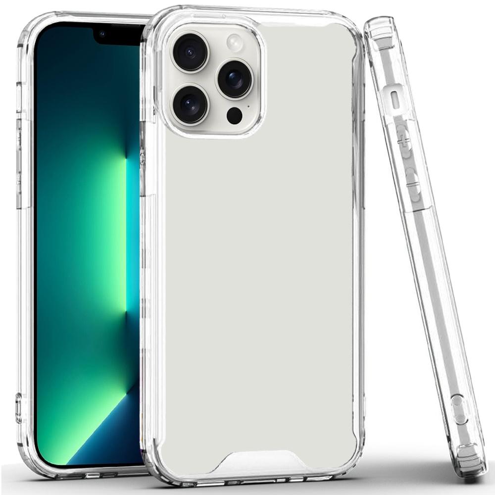 iPhone 13 Pro Max Colored Shockproof Transparent Hybrid Case – Clear Hard PC + Soft TPU Dual Layer Protection, photo 2 of 4