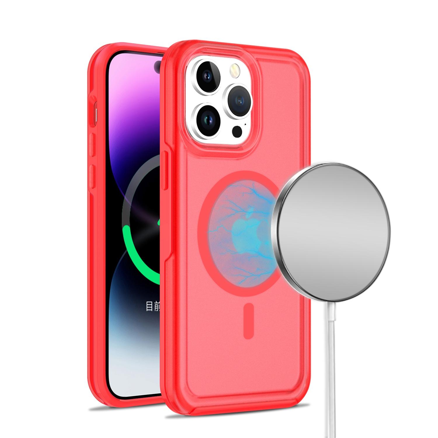 iPhone 15 Glossy Oil Premium Hybrid Case Cover - Red