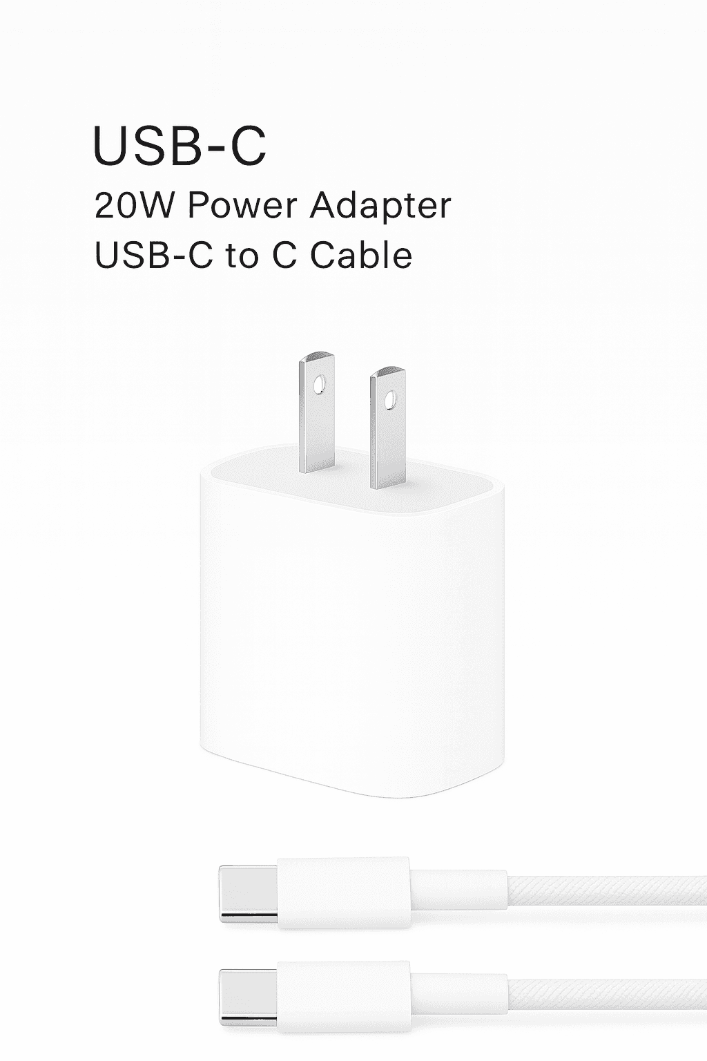 20W USB-C Power Adapter and USB-C to USB-C Cable Set