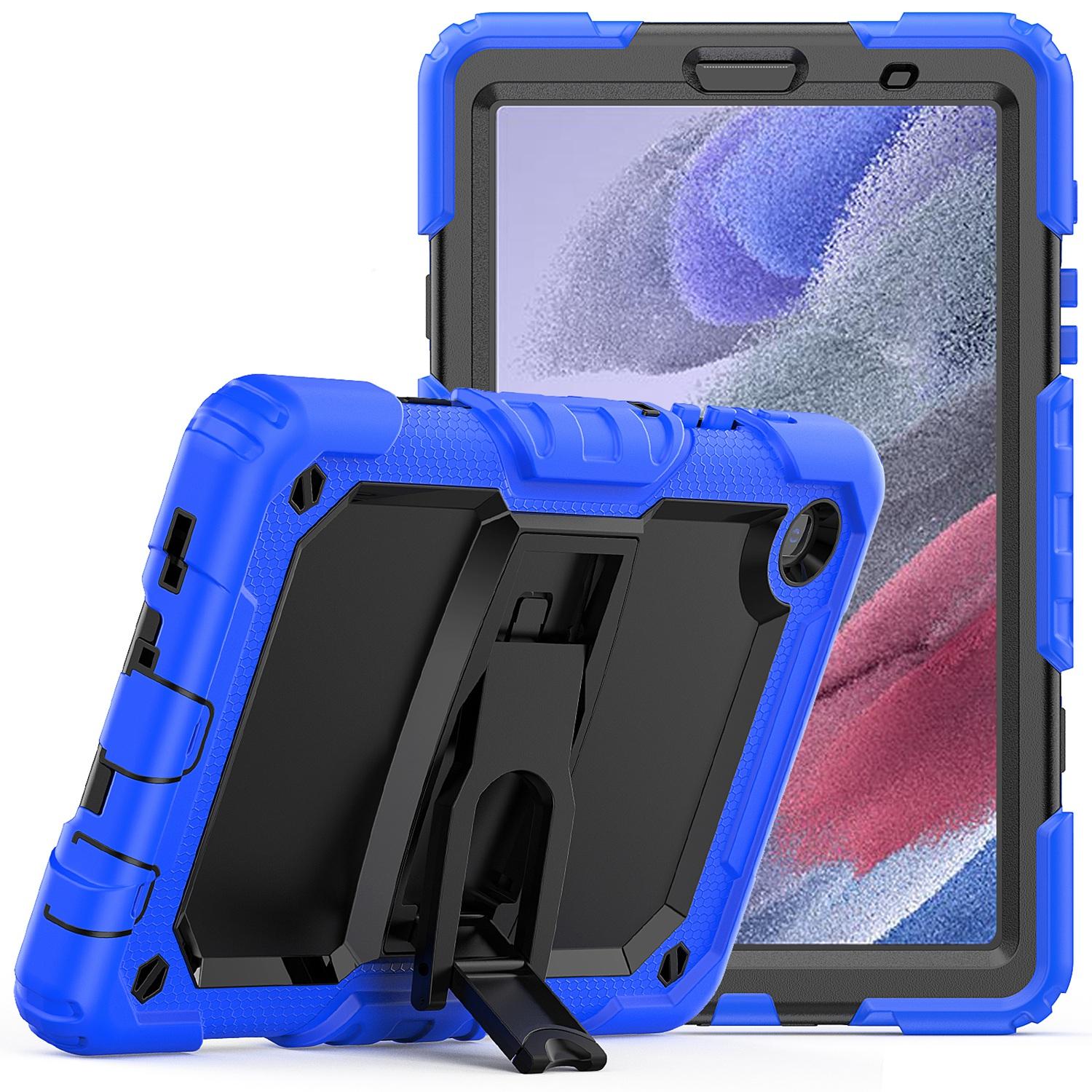 Samsung Galaxy Tab A7 Lite 8.7 inch Heavy Duty Full Body Rugged Tablet Kickstand Case Cover - Black/Blue