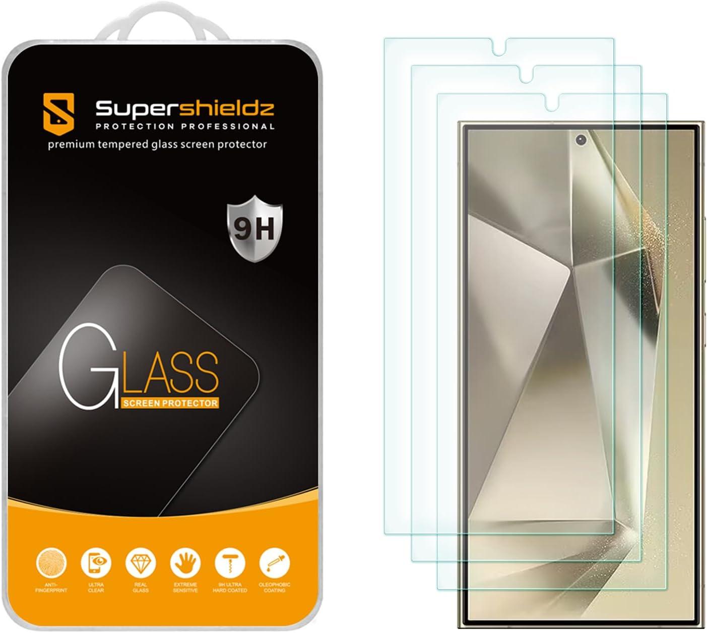 Pack of 3 Samsung Galaxy S24 Ultra Tempered Glass Screen Protectors – Case Friendly, HD Clarity & Bubble-Free Installation