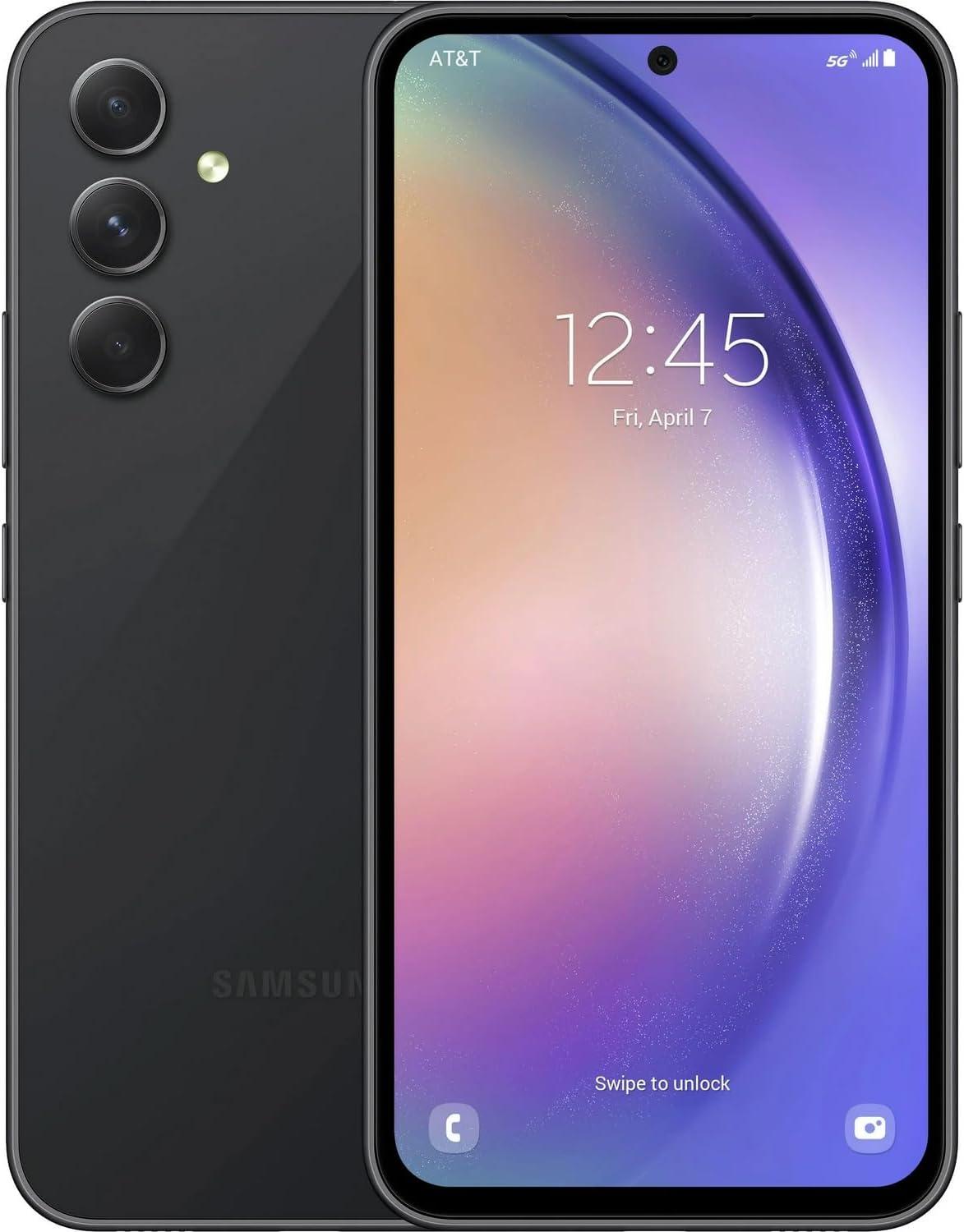 SAMSUNG Galaxy A54 5G A Series Cell Phone, Factory Unlocked, 128GB, 6.4” Fluid Display Screen, Hi Res Camera, Long Battery Life, Refined Design, US Version, 2023 Unlocked for all craiers Brand new 1 year warranty.