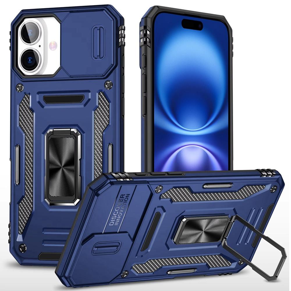 For iPhone 17 High Quality Utter Tough Metal Ring Movable Camera Window Hybrid Case Cover, photo 2 of 3