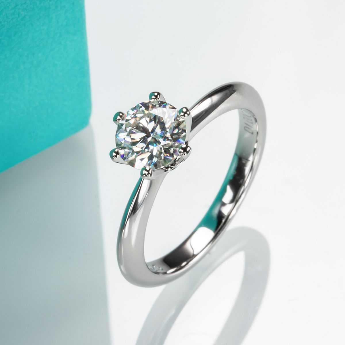 Sterling Silver 1.0ct Round Cut Mosanite Solitaire Ring D color vVS1 US3.5-US12.5, photo 2 of 8