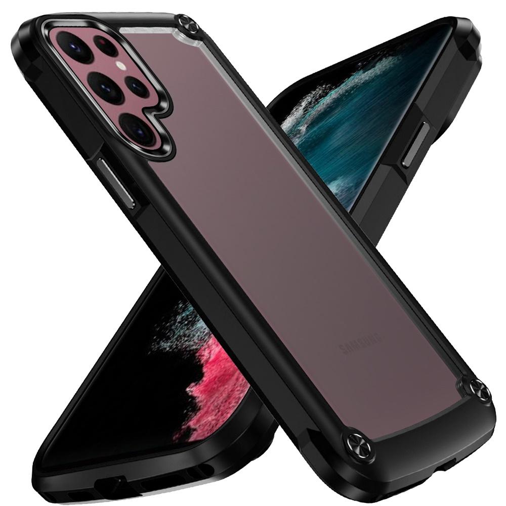 Samsung Galaxy S22 Ultra Ultimate CaseX Transparent Hybrid Case with Metal Buttons And Camera Edges - Black, photo 2 of 3