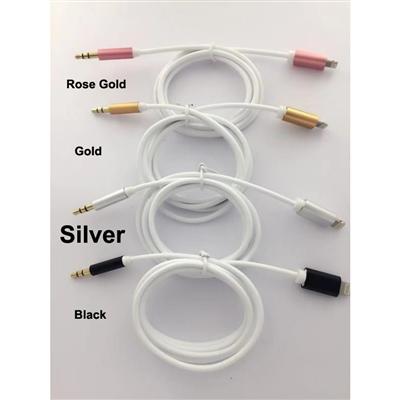 Lightning to 3.5mm AUX Audio Adapter Cable in Silver