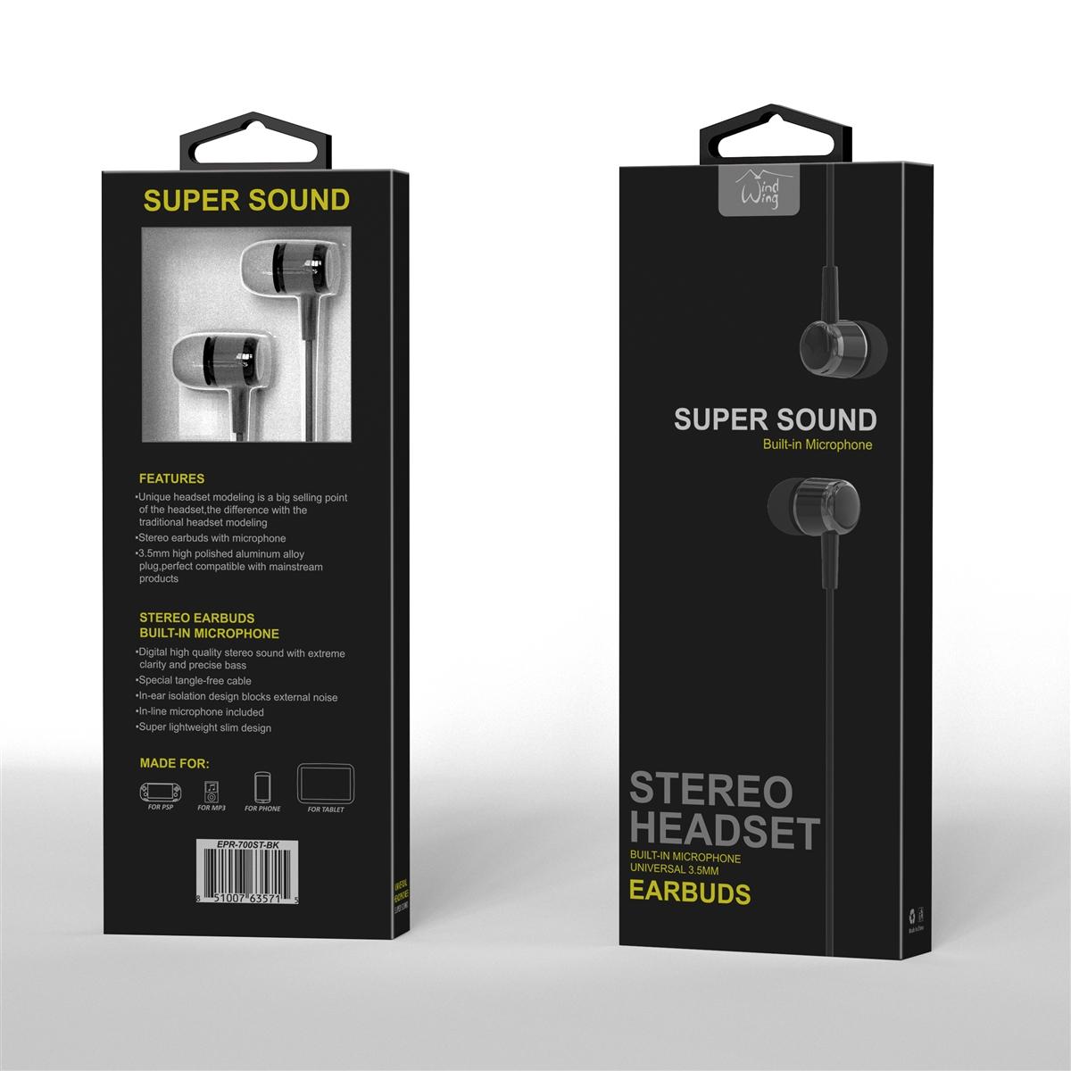 Premium Super Sound Universal Earbud 700ST - Black