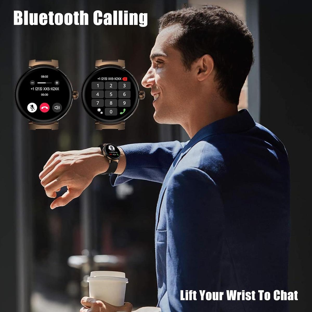 aigo Smart Watch for Men Women, Bluetooth Calling, Health Fitness Tracker with Heart Rate, Sleep Monitoring, 1.73" HD Screen IP68 Waterproof Watches for Android iOS Phones, photo 4 of 7