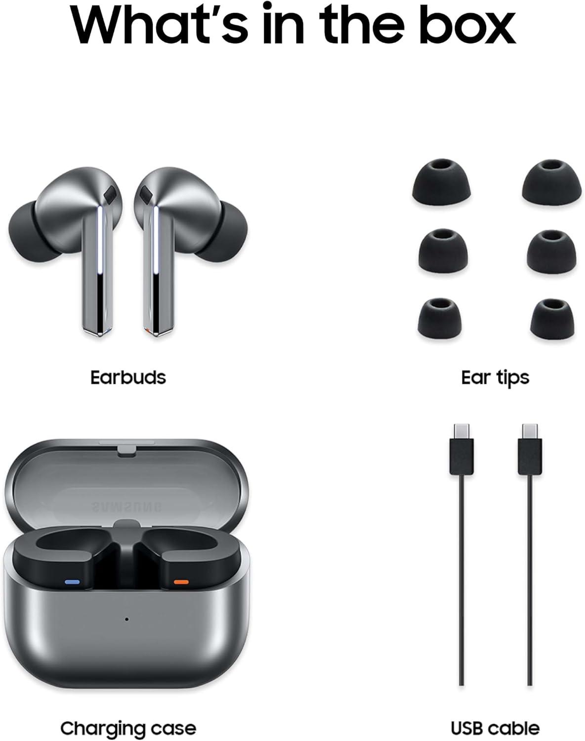 Samsung Galaxy Buds 3 Pro AI True Wireless Bluetooth Earbuds, Noise Cancelling, Sound Optimization, Redesigned Comfort Fit, White [US Version, photo 5 of 5