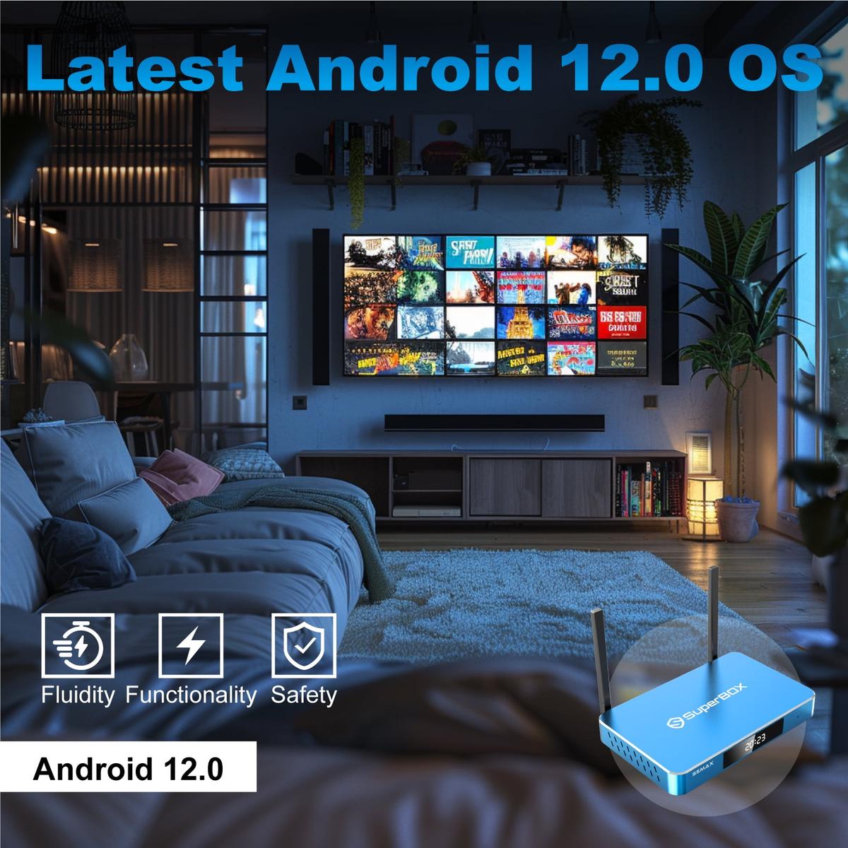 S5 MAX Fully Loaded,4GB RAM+64GB ROM,with Voice Remote,Super Box with 6K HD ,Dual Band WiFi,2T2R,Newest Super Box,Perfect for Family limited quantity avilable first 10 coustomer can get exclusive dicount, photo 4 of 9