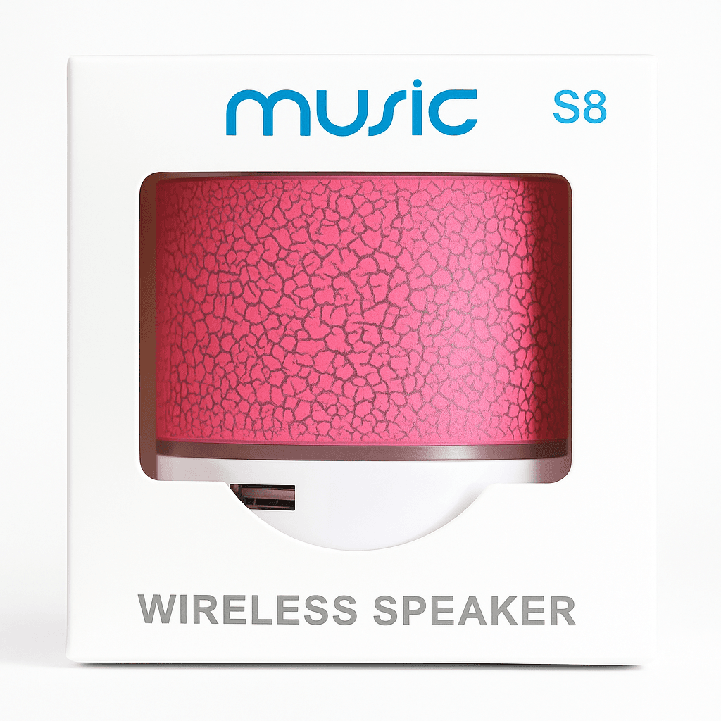S8 Mini Wireless Speaker with Cracked Pattern LED Light (Pink)