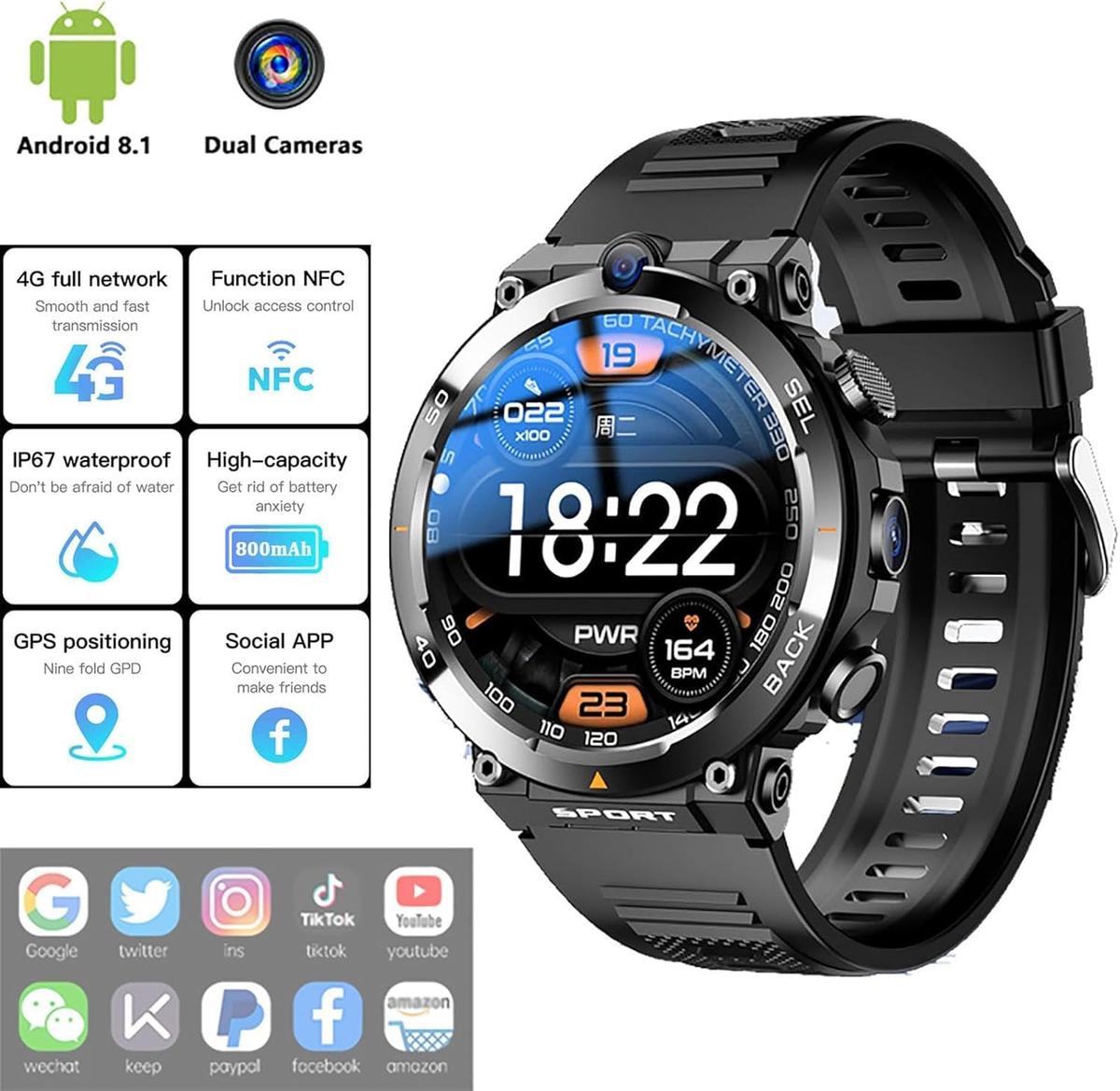 MiBoce Smart Watch for Men, All Network Communication Multifunctional Watch, with 1.52" Screen HD Dual Camera, Supports Video Calls, Heart Rate Monitor, Gifts for Men, photo 4 of 4