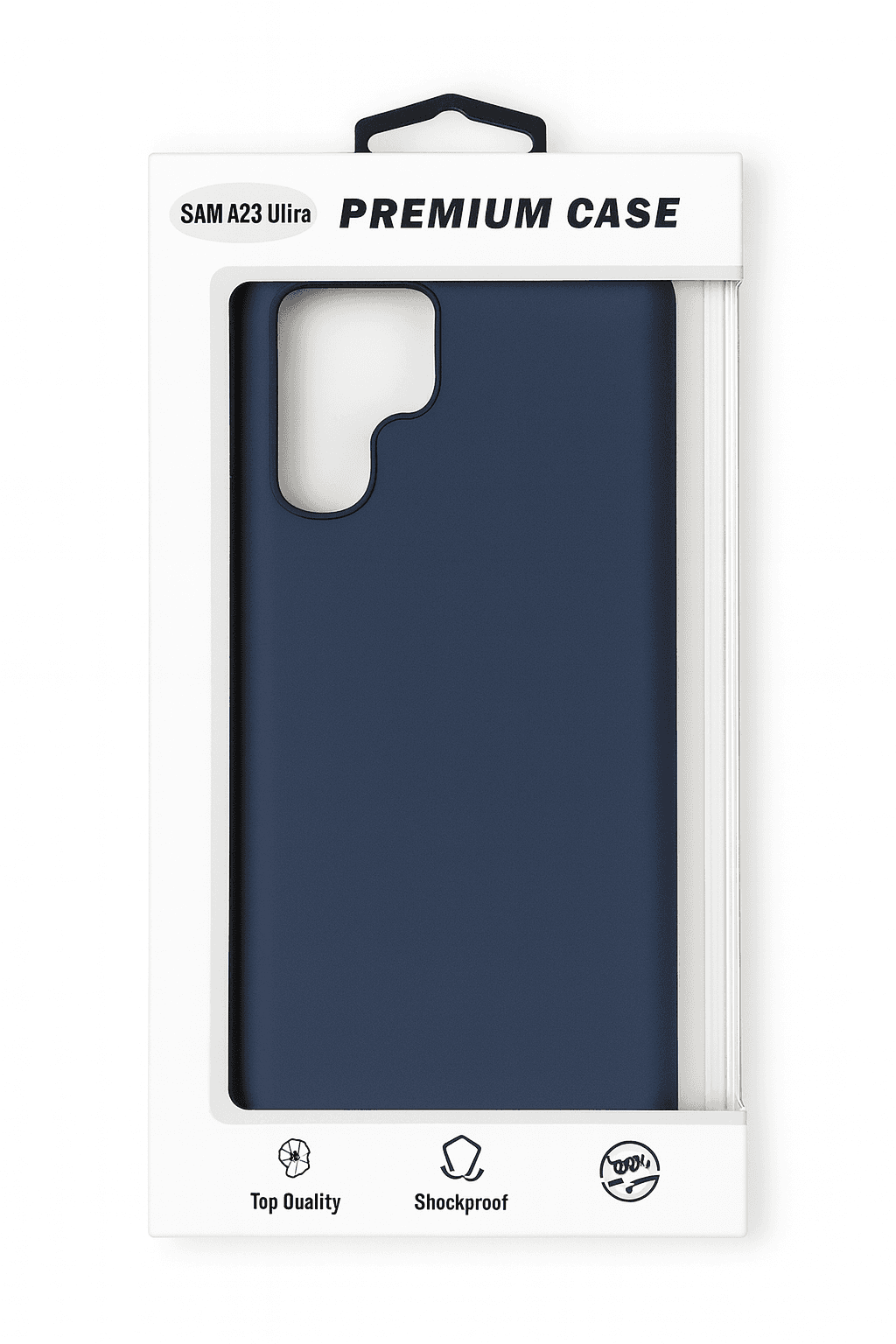 Samsung S23 Ultra Premium Case (Navy Blue with Gold Camera Accent)