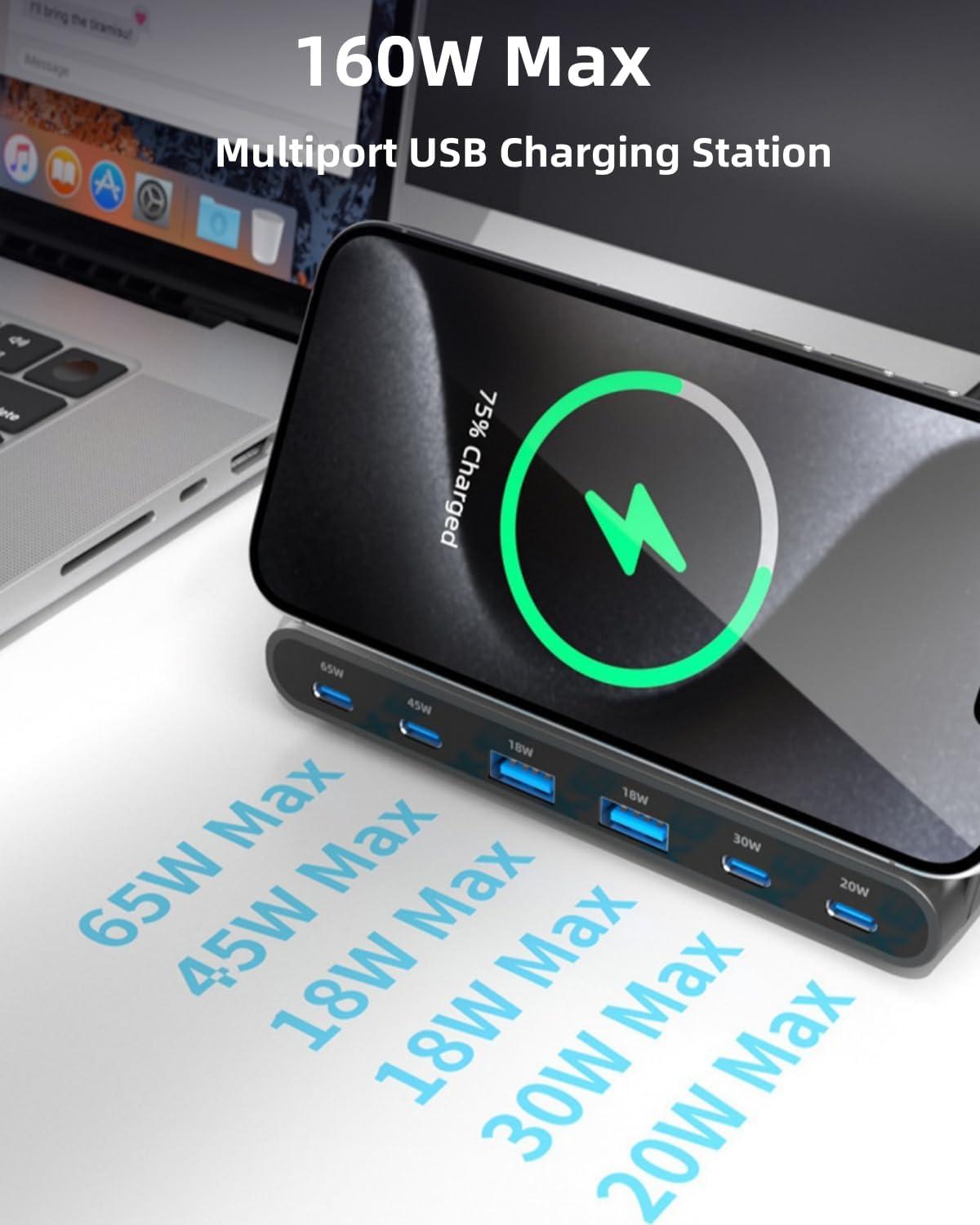 160W USB Charging Station with Wireless Charging, photo 3 of 7