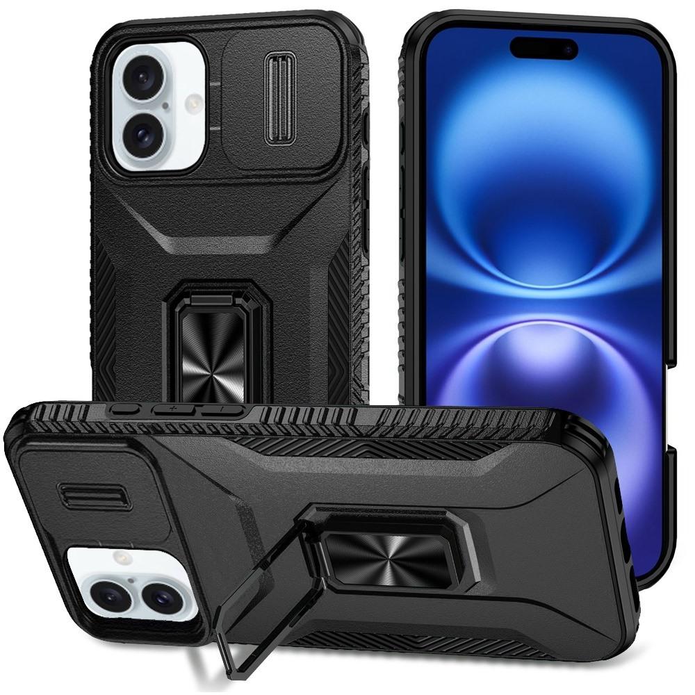 For iPhone 17 Premium Quality Complete Magnetic Metal Ring Stand Camera Protection Hybrid Case Covers, photo 3 of 3