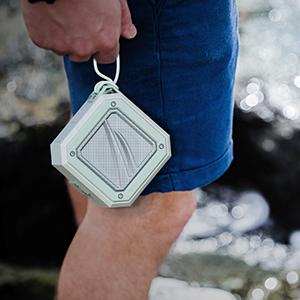 Nautica Bluetooth Portable Speaker, Waterproof Wireless Speaker, Outdoor Speaker, Bluetooth Patio Speakers, Loud Sound, Clear Audio, USB Drive, 15-Hour Playtime (Off White-Green), photo 7 of 7