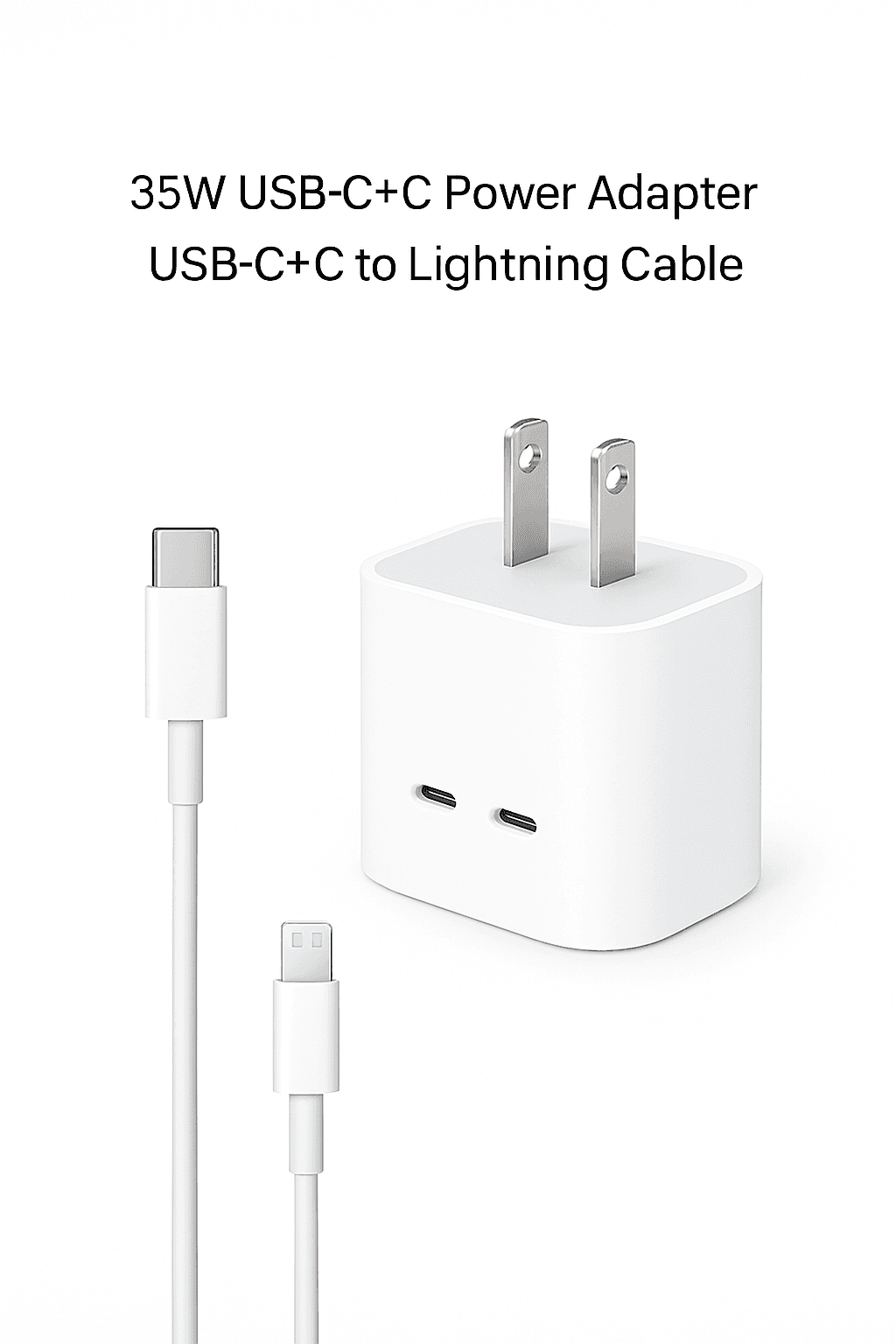 35W Dual USB-C Power Adapter and USB-C to Lightning Cable Set, photo 2 of 2