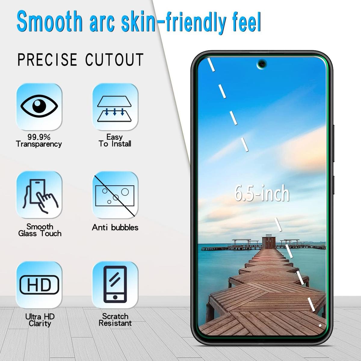 Pack of 3 Samsung Galaxy A54 Tempered Glass Screen Protectors – Anti-Scratch, HD Clear, Ultra-Thin & Bubble-Free, photo 2 of 4