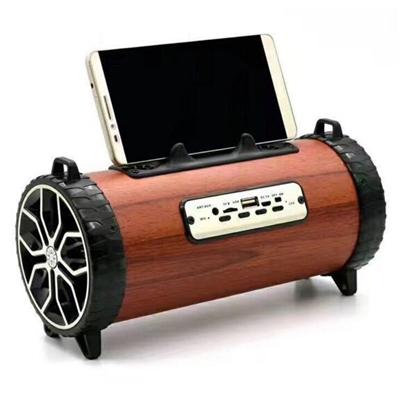 Portable Rechargeable 10W Bluetooth Speaker with FM Radio, TF slot, AUX in, USB, Handsfree, Built-in Boom Woofer in Brown