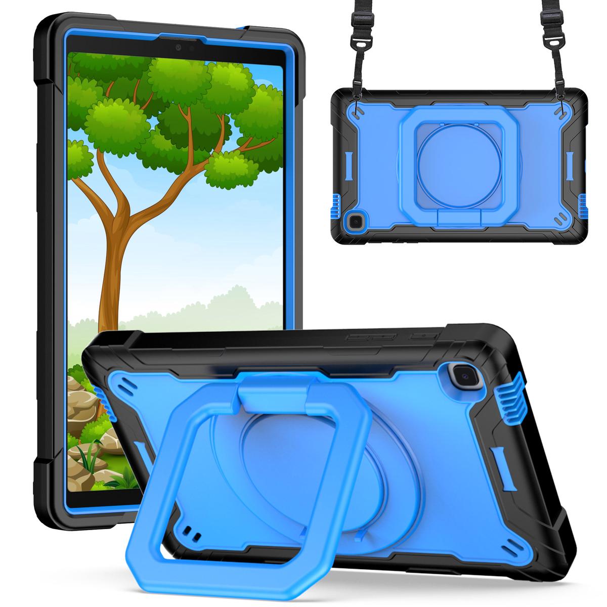 Samsung Galaxy Tab A7 Lite 8.7 inch (T220 T225) Tablet Tough Hybrid Rotating 360 Degree Kickstand - Black+Blue