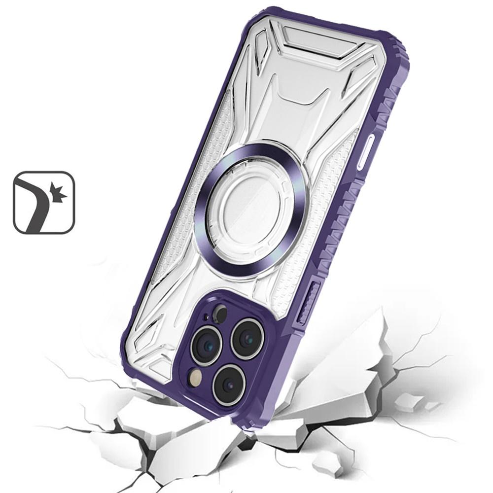 iPhone 16 Pro 6.3" Magnetic Circle Transparent Hybrid Case | CD Pattern Rugged Shockproof Cover with MagSafe Compatibility, photo 6 of 7