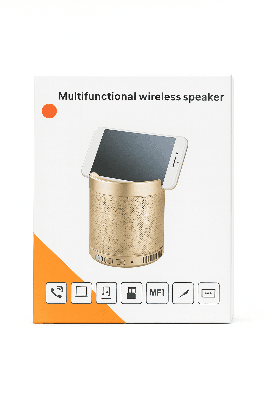 Multifunctional Wireless Speaker with Phone Stand and FM Radio (Gold), photo 2 of 2