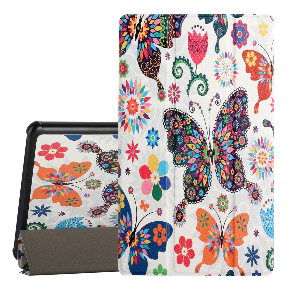 Samsung Galaxy Tab A7 Lite 8.7 inch Trifold Magnetic Closure PU Leather Case Cover - Butterfly
