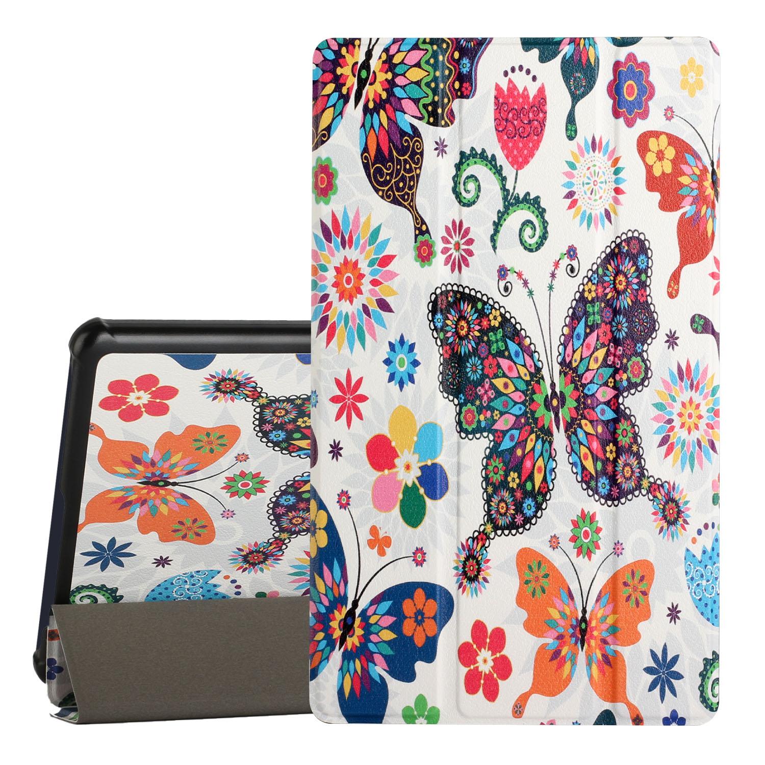Samsung Galaxy Tab A7 Lite 8.7 inch Trifold Magnetic Closure PU Leather Case Cover - Butterfly