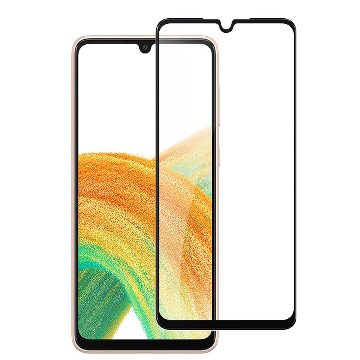 Samsung Galaxy A25 5G / A15 5G Bulk White Paper Card Package Black edged Tempered Glass (Black)