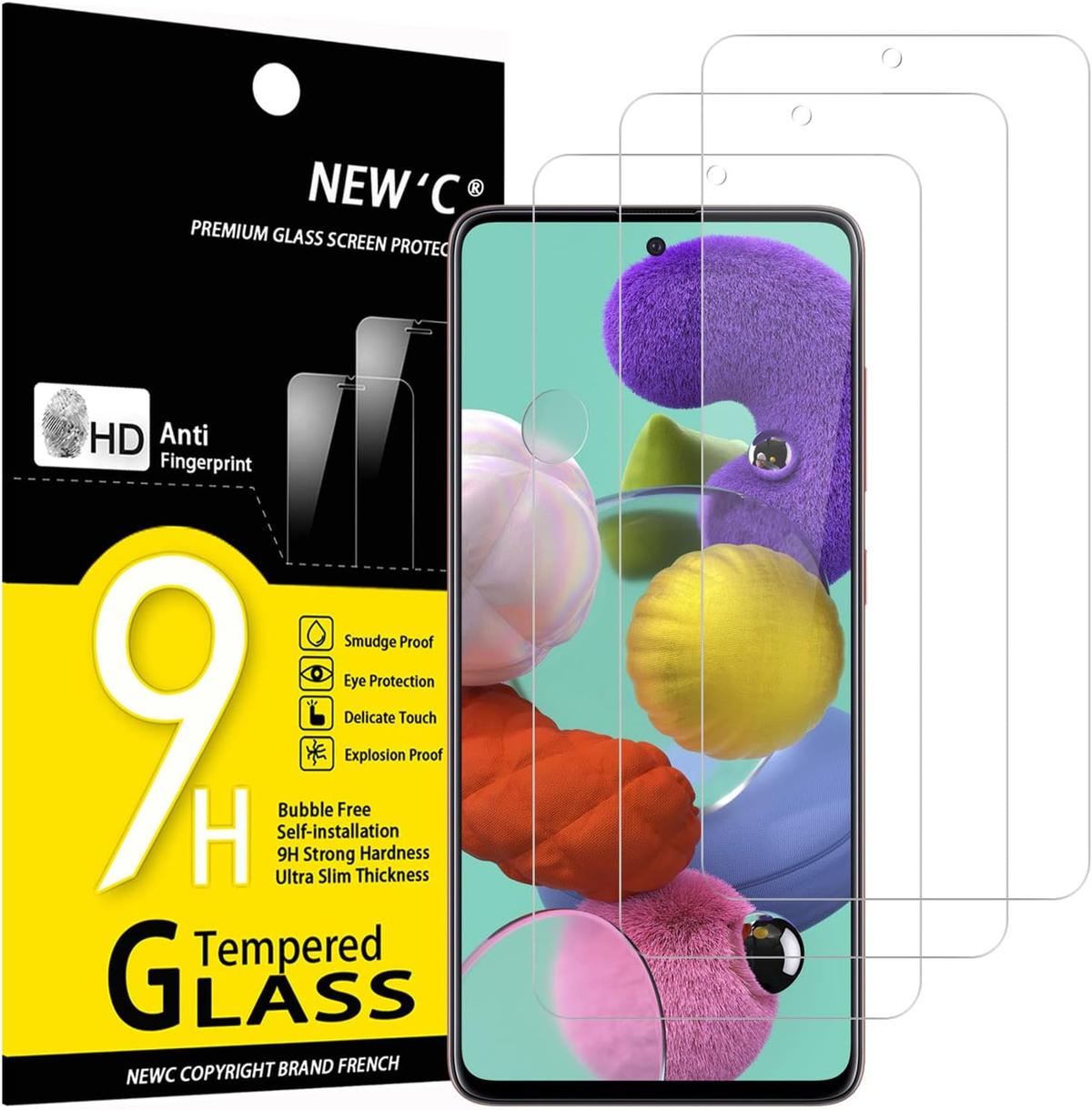 Pack of 3 Samsung Galaxy A51 5G Tempered Glass Screen Protectors – Ultra Durable, Anti-Scratch, HD Clarity & Easy Bubble-Free Install