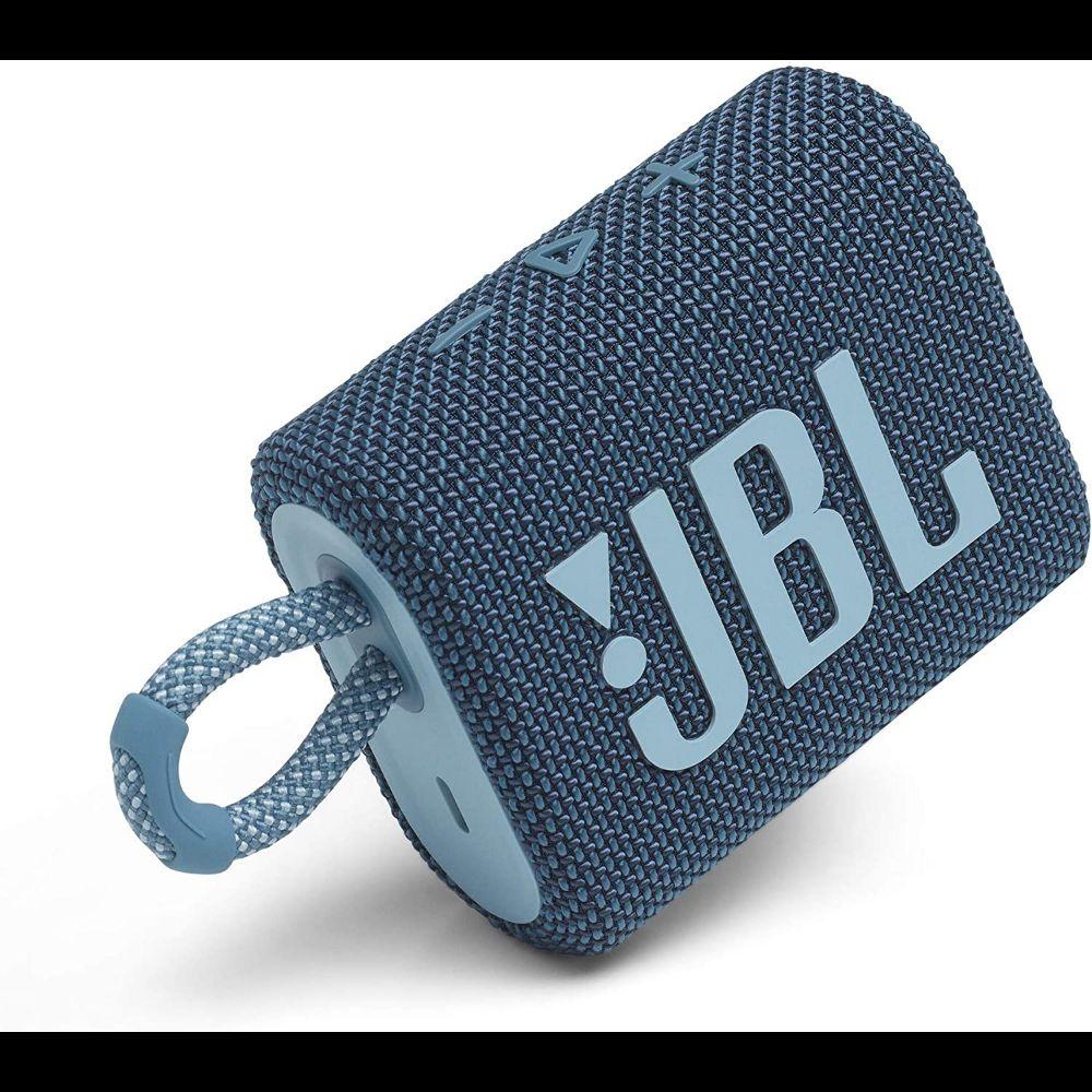 JBL Go 3 Portable Speaker with Bluetooth, Built-in Battery, Waterproof and Dustproof Feature - Blue