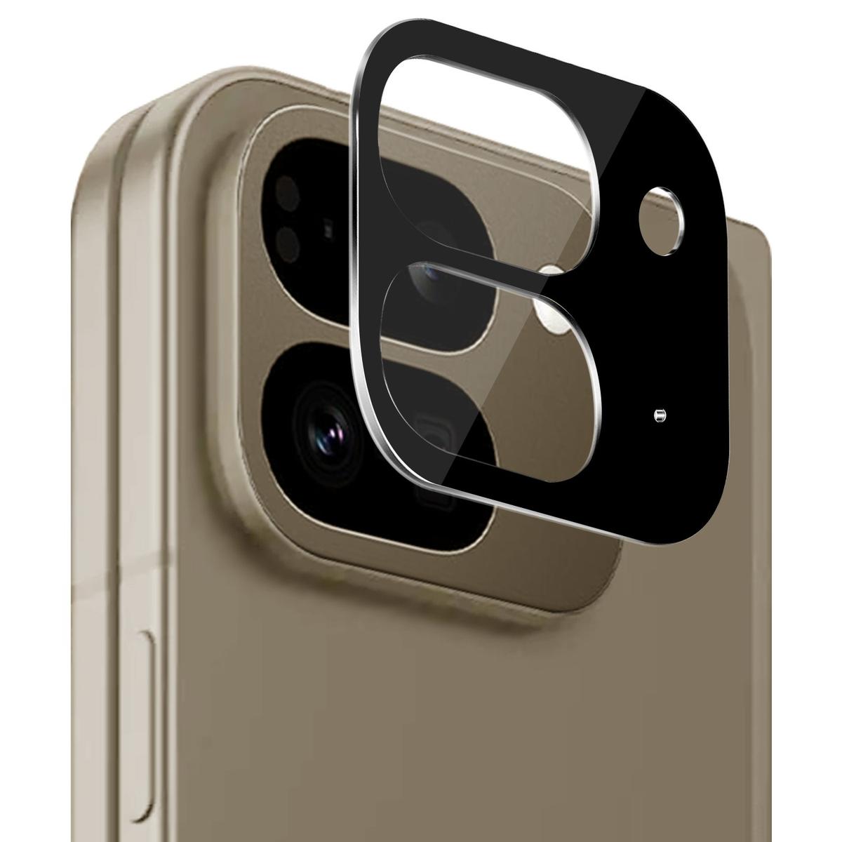 Google Pixel 9 Pro Fold Camera Lens Colored Edge Tempered Glass Protector - Black