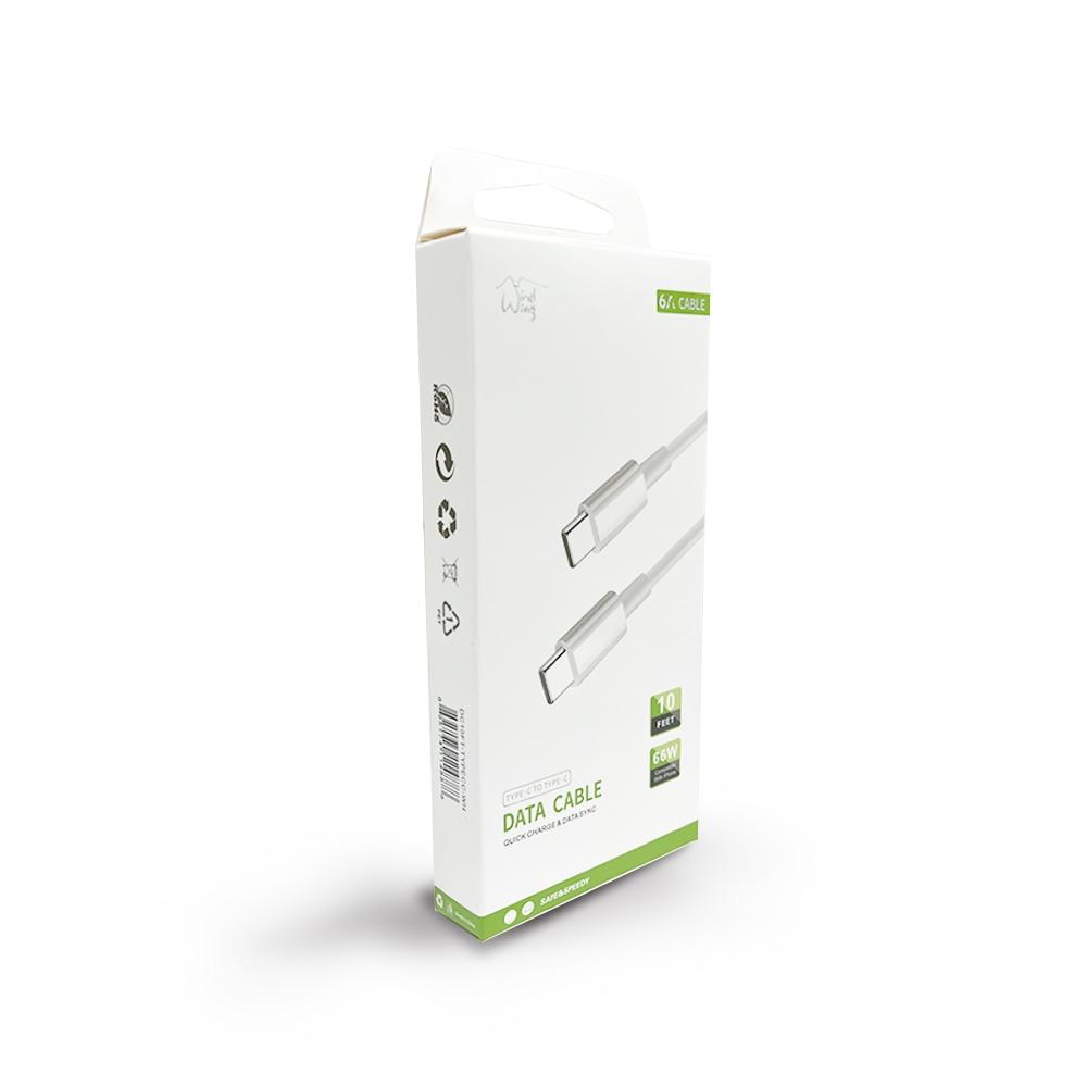 High Quality 10-Feet Rubberized iPhone TYPEC TO TYPEC Cable Cord in White, photo 3 of 4