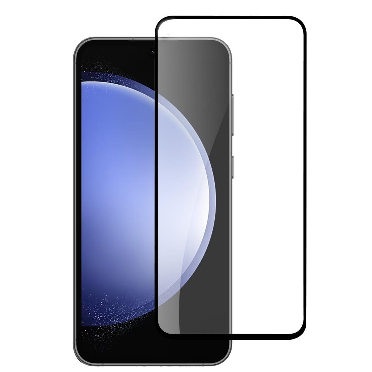 Samsung A35 5g Bulk White Paper Card Package Black edged Tempered Glass (Black)