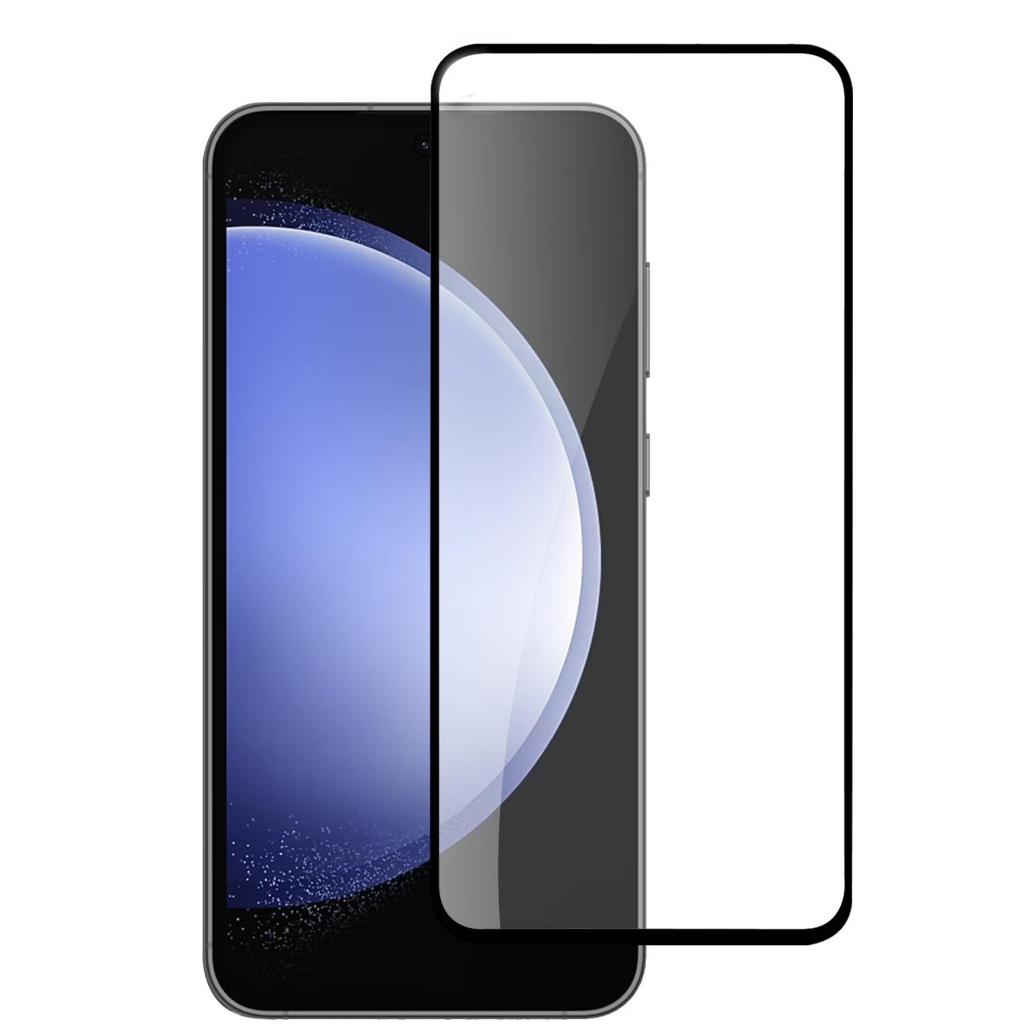 Samsung A35 5g Bulk White Paper Card Package Black edged Tempered Glass (Black)