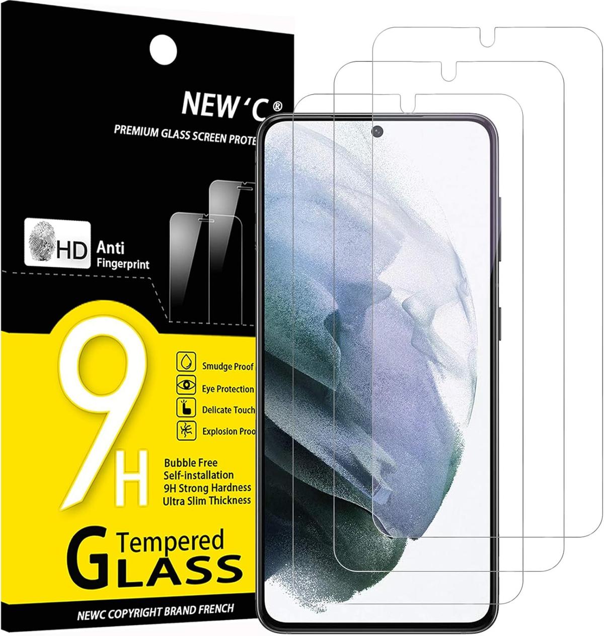 Pack of 3 Samsung Galaxy S21 Plus Tempered Glass Screen Protectors – Case Friendly, HD Clear & Bubble-Free Application