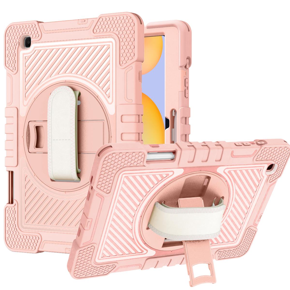 Samsung Galaxy Tab S9 Plus 10.2 inch 3in1 Multi-Functional Tablet Case for Hand, Shoulder, Pencil & Stand - Rose Gold