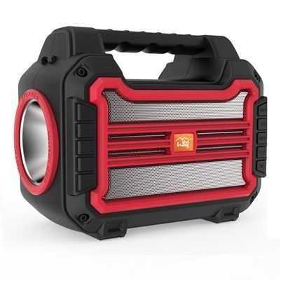 Portable Bluetooth Speaker with Handle Loud Sound Heavy Bass Outdoor Solar Charging in Red