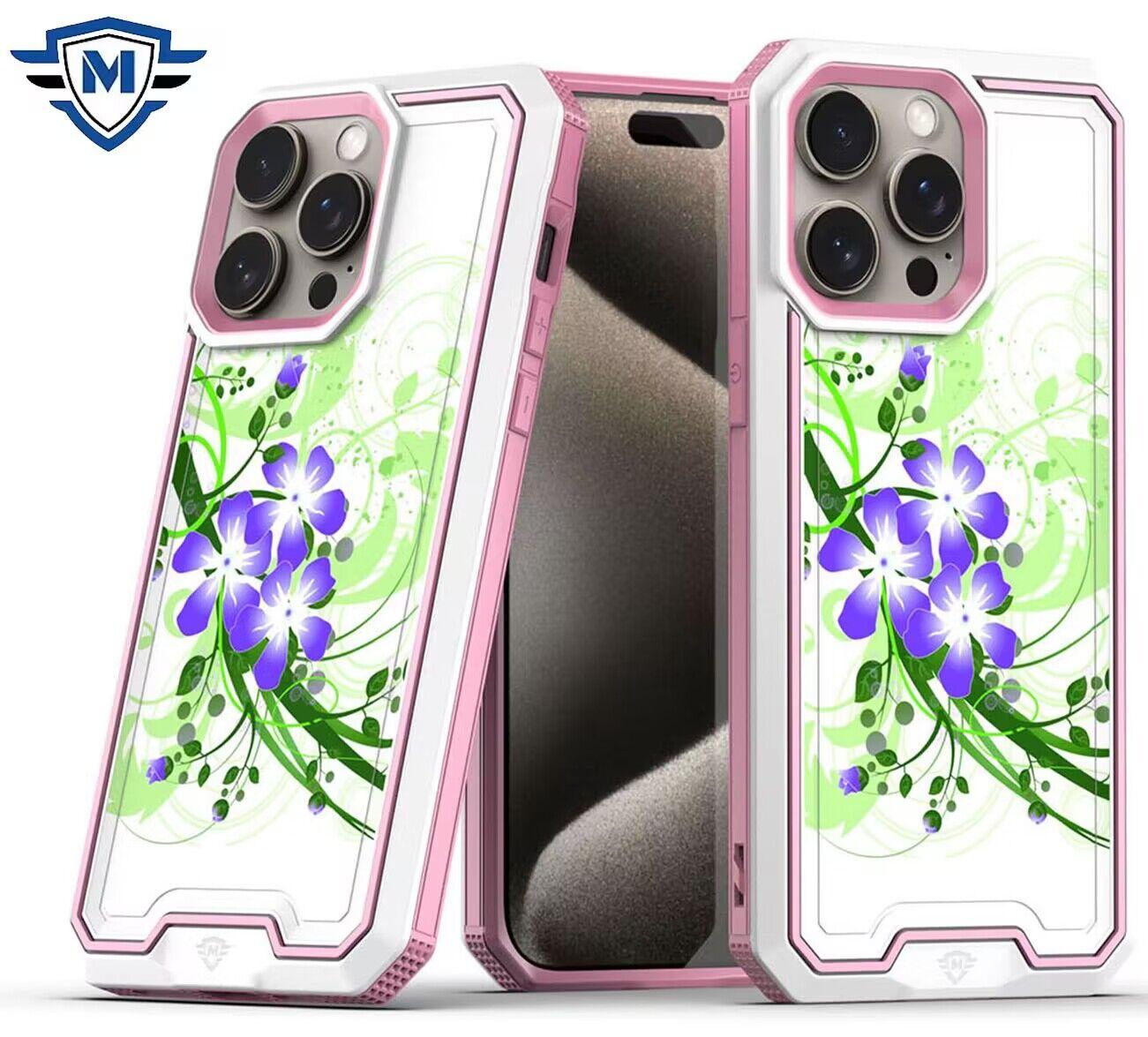 iPhone 15 METKASE Premium RANK Design Fused Hybrid in Slide-Out Package - Green Floral